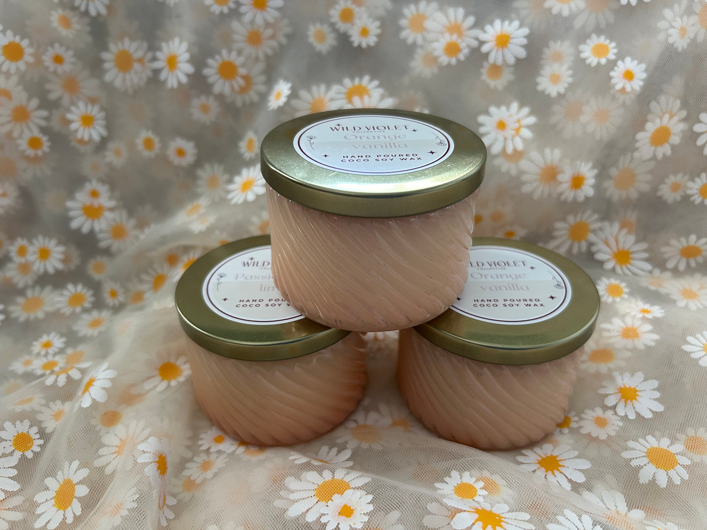 Mini Pink Swirl Candle