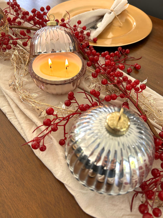 Silver Bauble Candle
