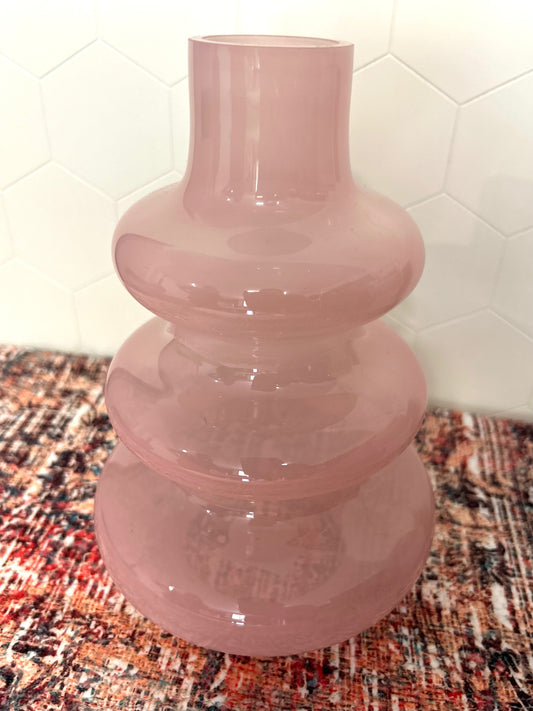 Large Pink Glass Vase