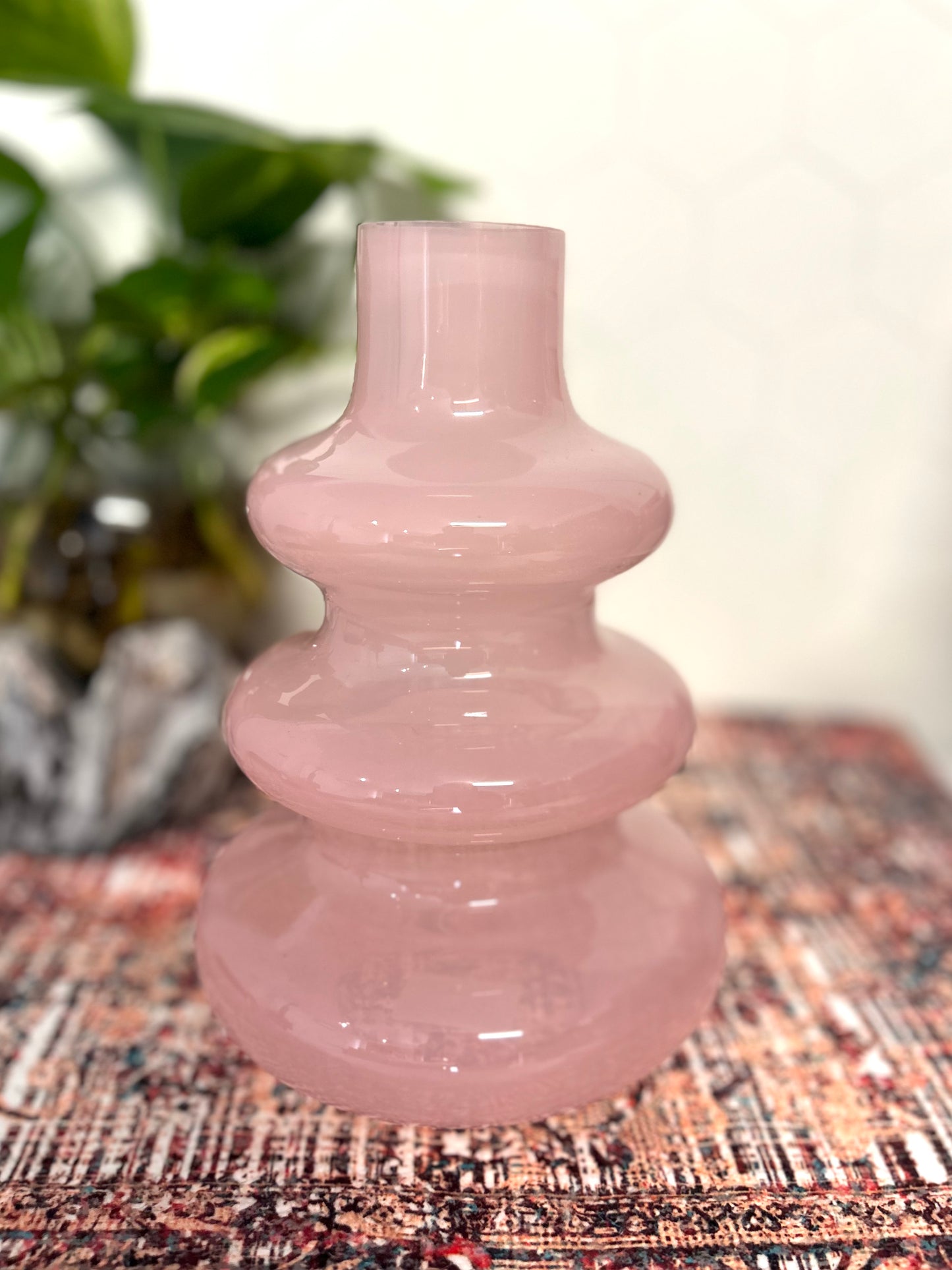 Large Pink Glass Vase