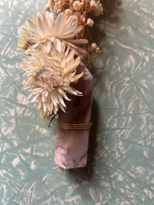 Flower agate cleansing flower wand