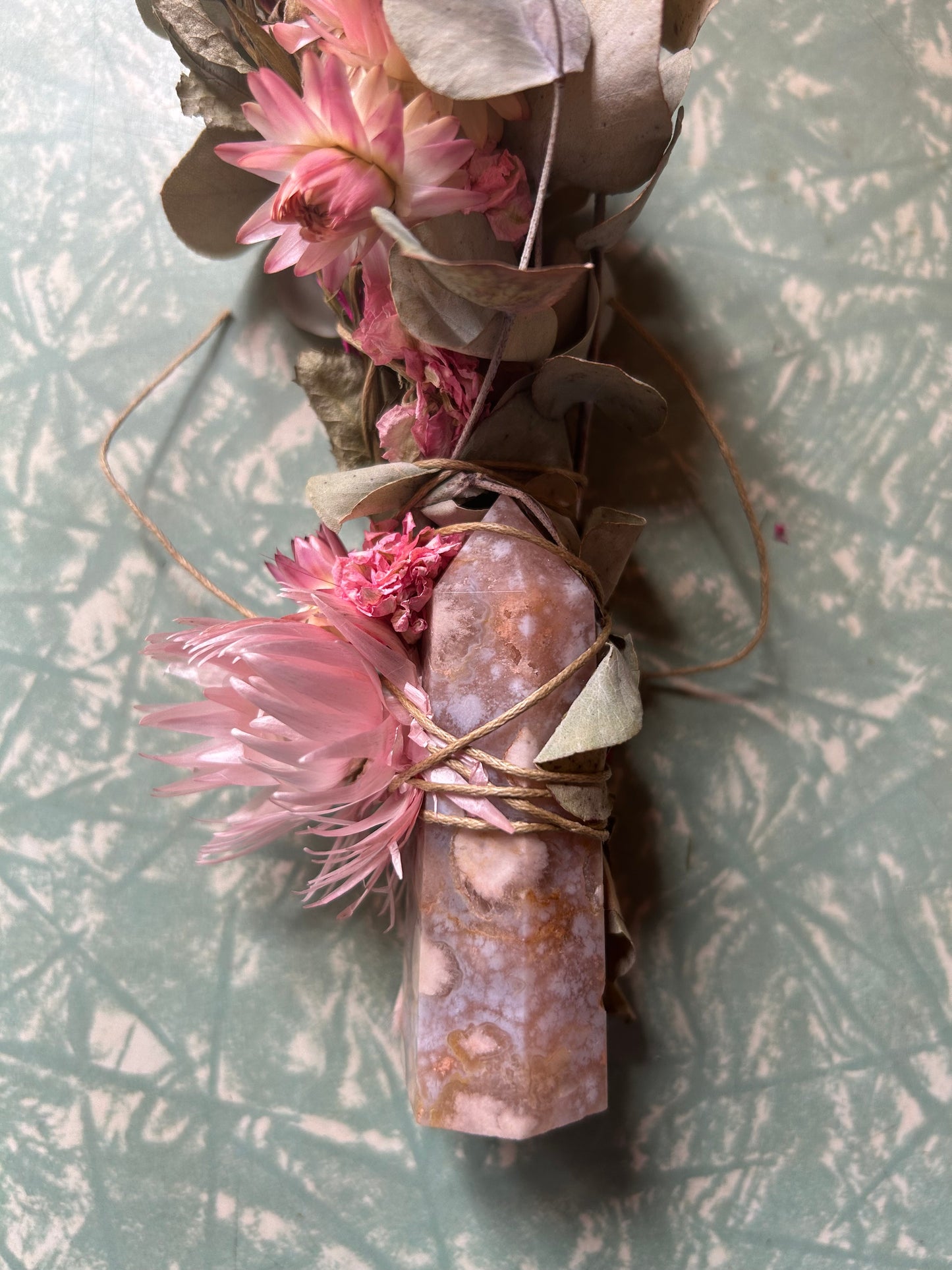 Flower agate cleansing flower wand