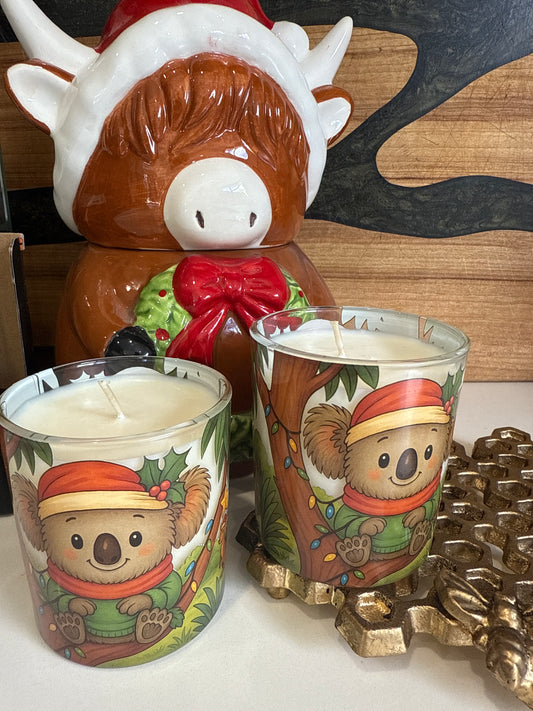 Koala Christmas candle