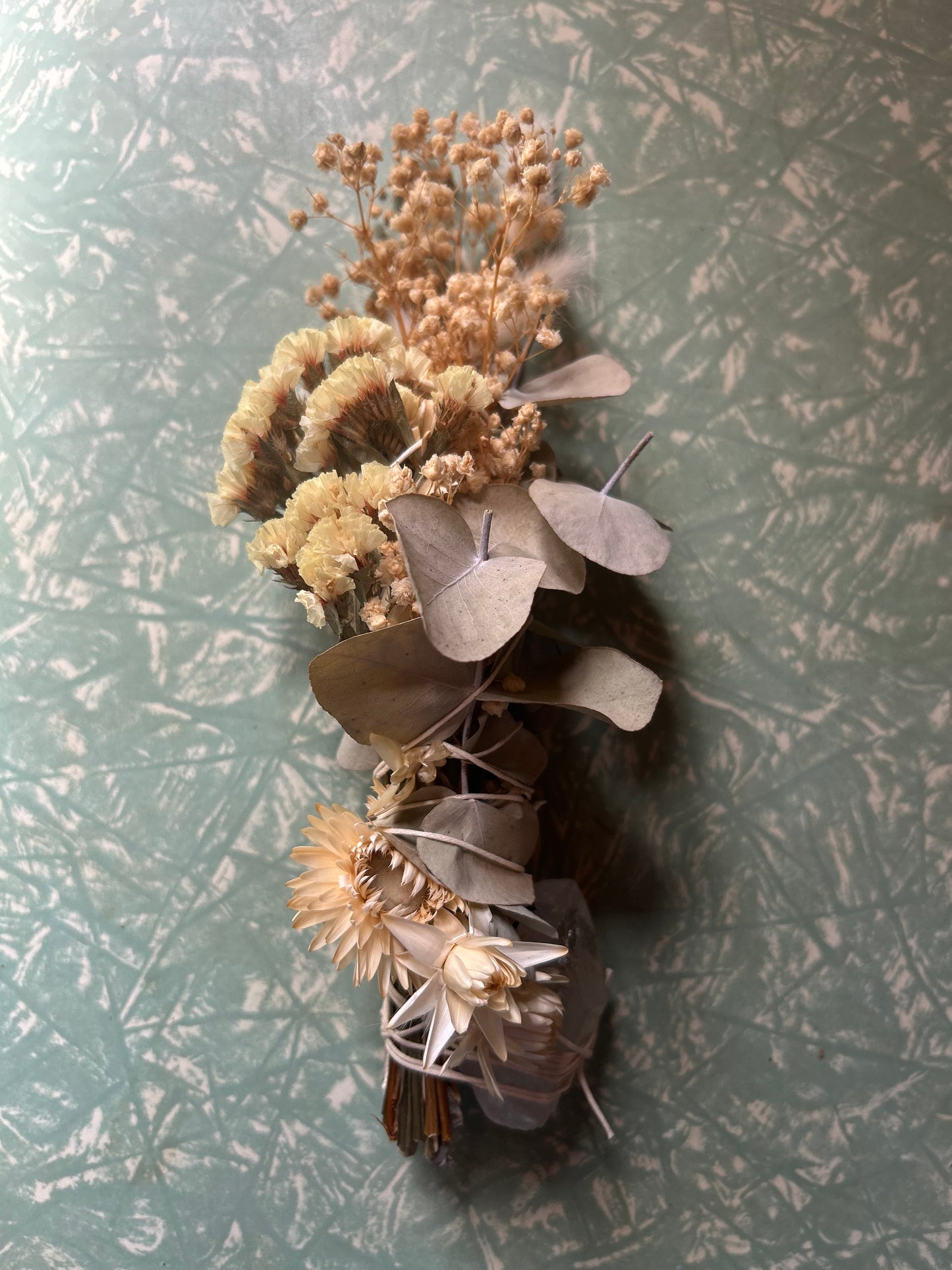 Clear quartz cleansing flower wand