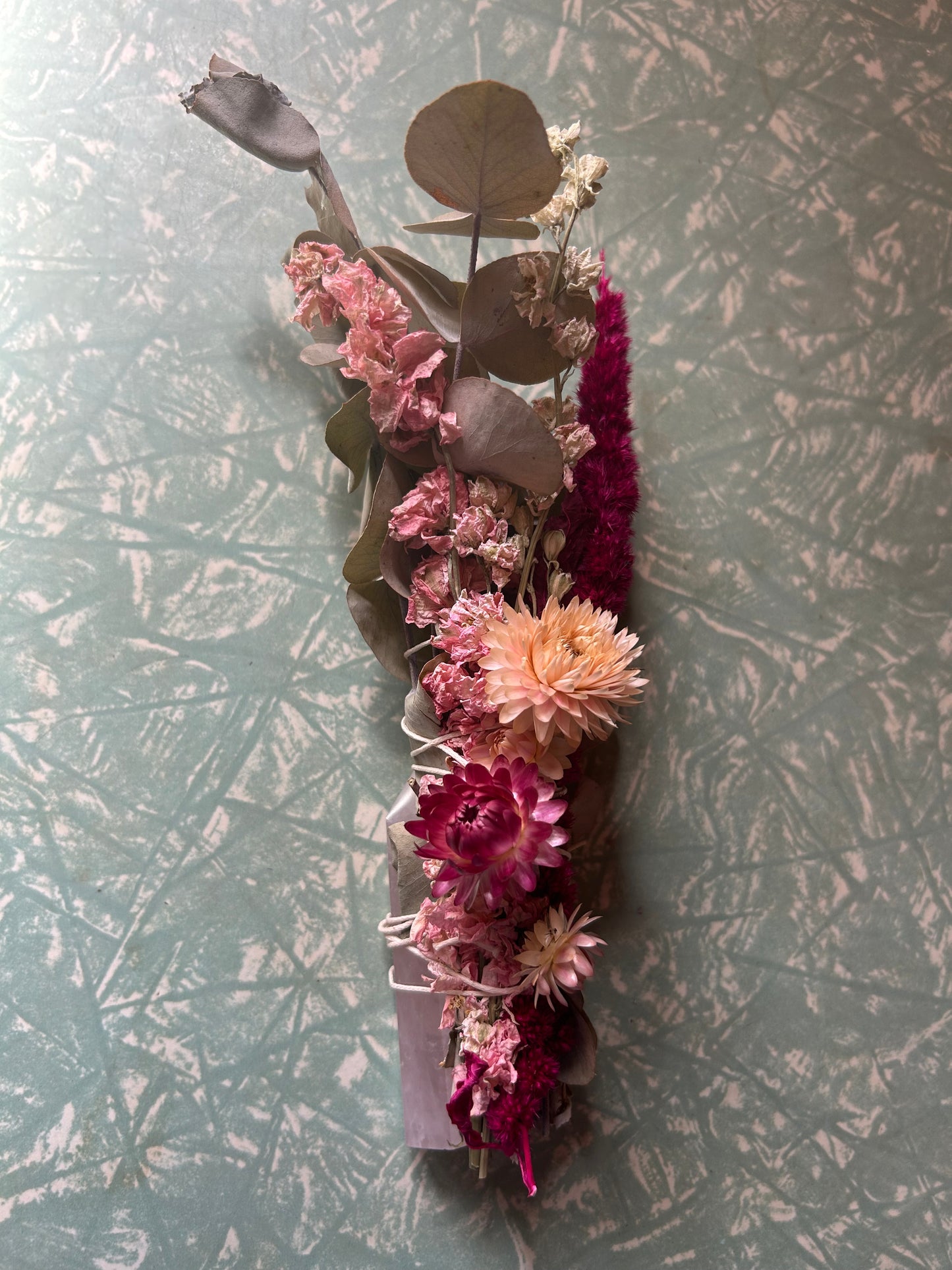 Rose quartz floral cleansing wand