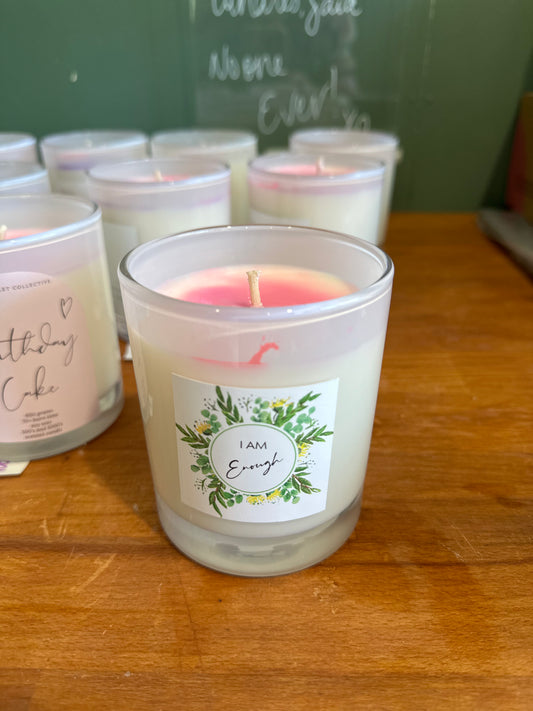 Large I am enough candle