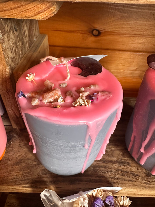 Love and Peace Candle - Grey
