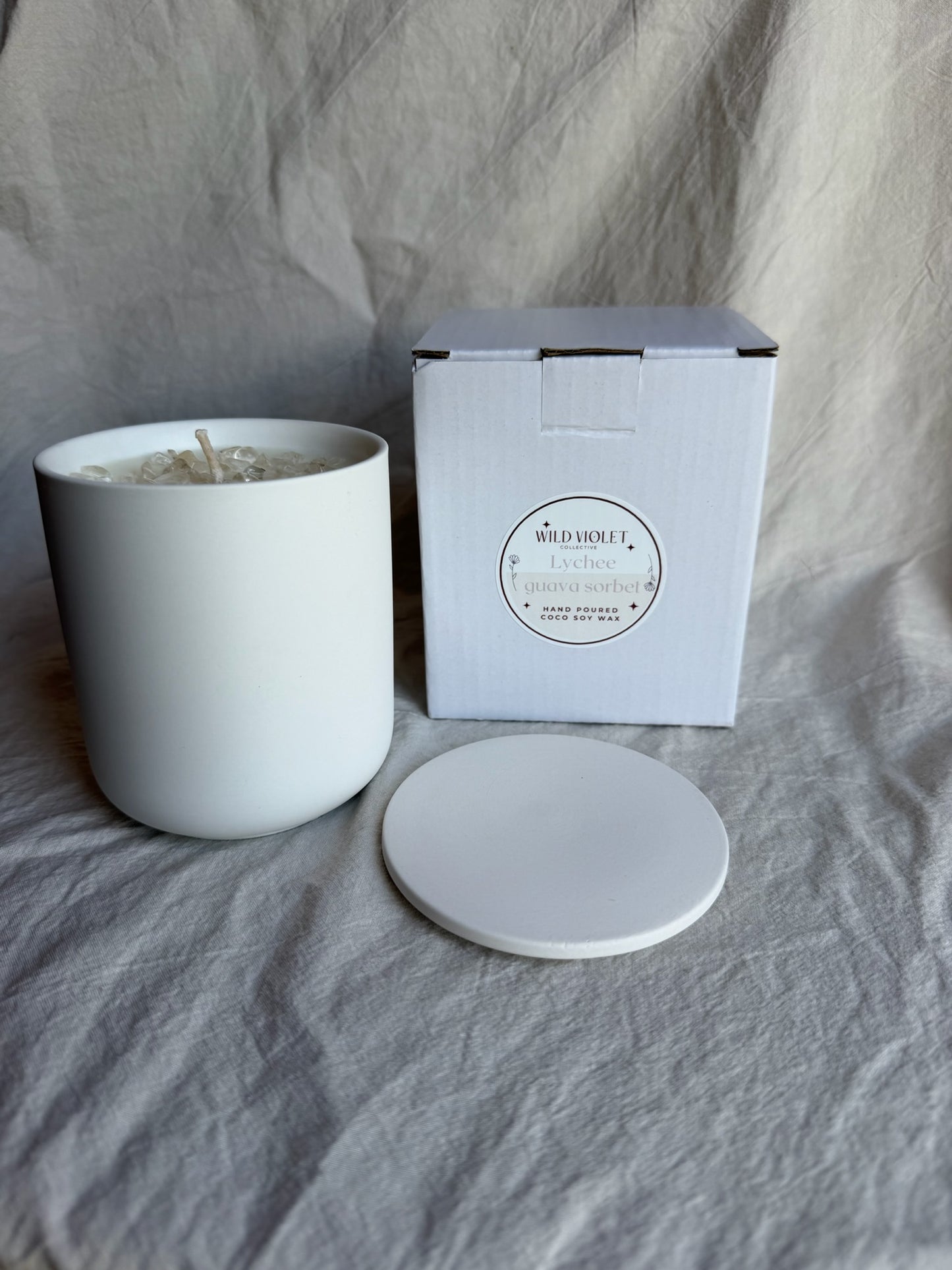 White ceramic candle