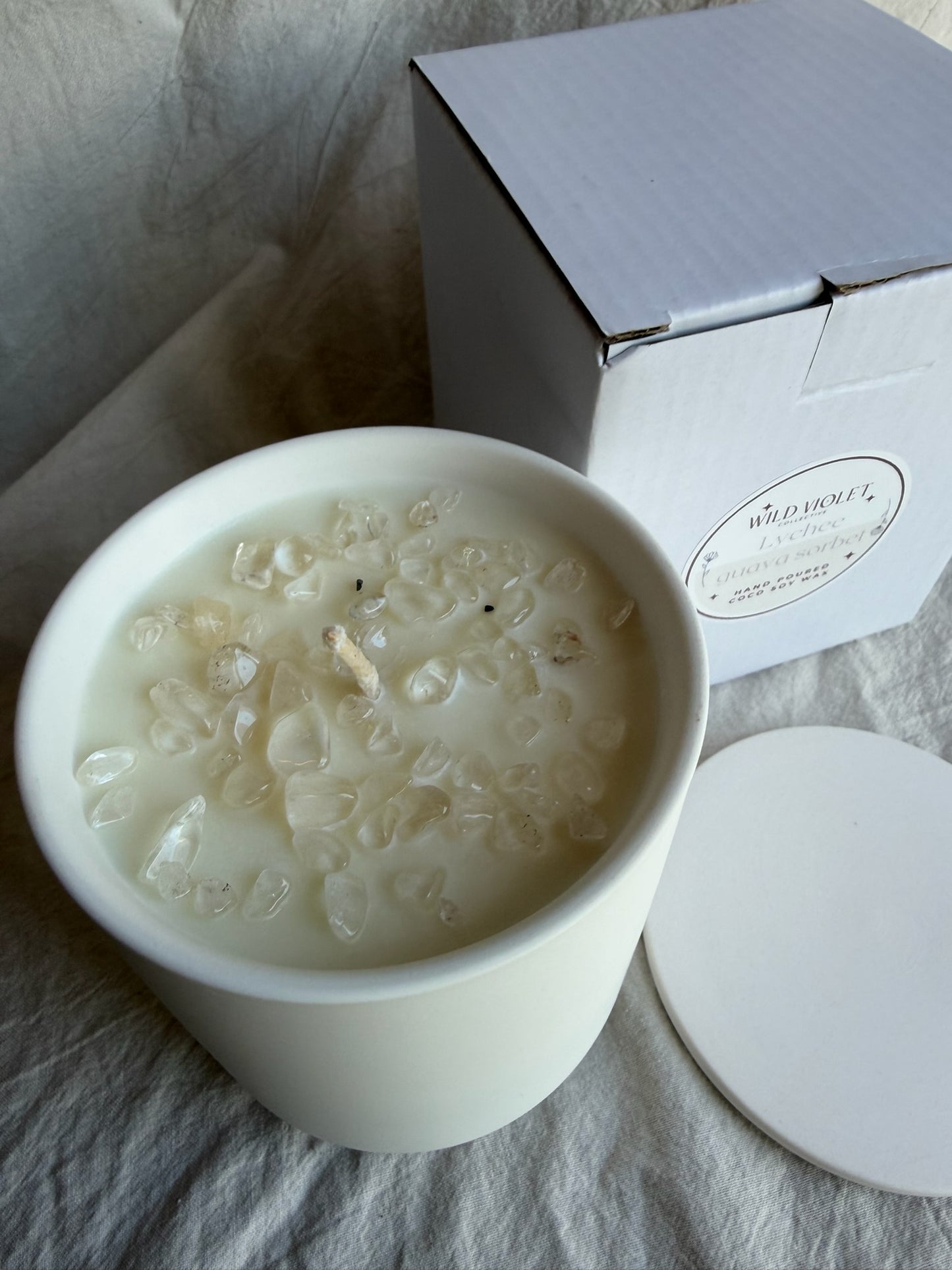 White ceramic candle