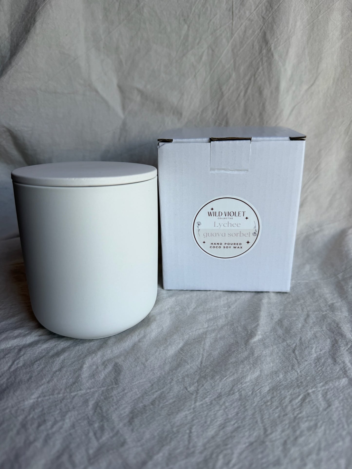 White ceramic candle